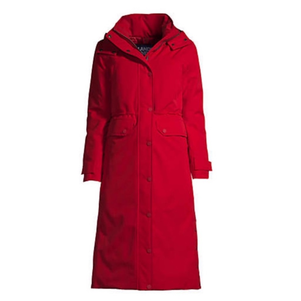 Lands End Red Expedition XL 18 tall Maxi Jacket Waterproof Womens‎ plus GUC